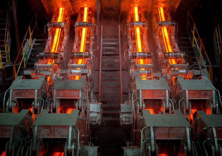 Steel - Metals, Hot billet continuous casting Machine de coulée continue