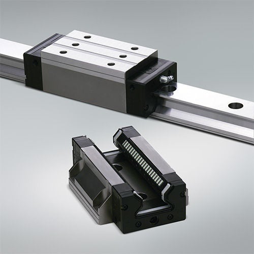 P_LG_Roller_Guide_RA_2Comp_500x500_rgb_96dpi.jpg Les guidages à rouleaux série RA de NSK offrent une très grande précision et un mouvement fluide, même sous de fortes charges. Photo : NSK