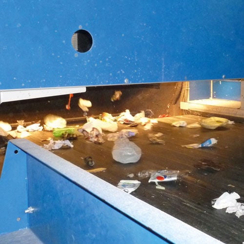 Others, Material Handling, Conveyor Sorter, waste separation Convoyeur de triage optique dans une usine de recyclage