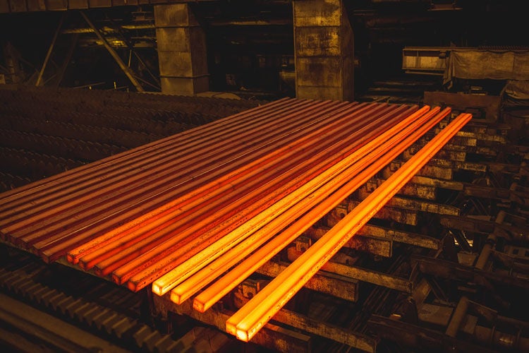 Steel - Metals, Steel bloom, roll table Walking beam at a steel plant