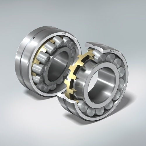 Spherical Roller Bearing, EVB, brass cage NSK’s vibrating screen series of spherical roller bearings, showing the brass cage