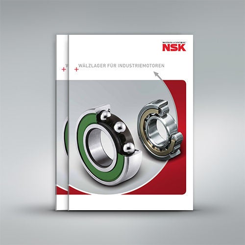 Industrial Motor Bearings, Catalogue Cover, DE NSK Katalog Wälzlagern für Elektromotoren